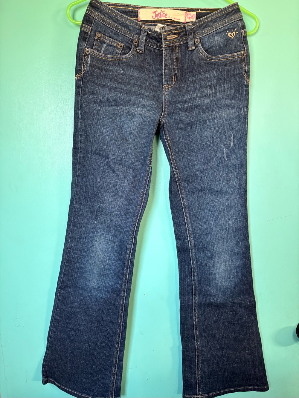 Vintage wash Justice low-rise flare-cut girl's jeans